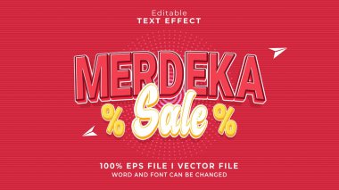 düzenlenebilir merdeka satış metni efekti