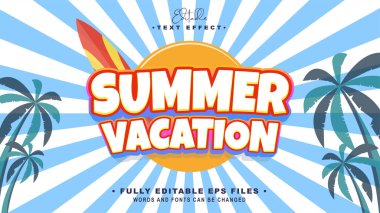 düzenlenebilir yaz tatili metin efekti