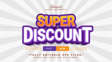 düzenlenebilir süper indirimli metin efekti