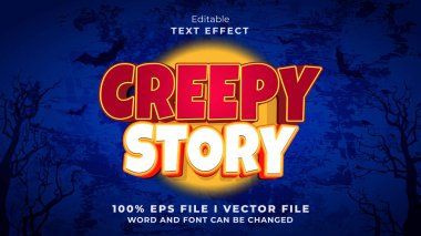 düzenlenebilir ürkütücü hikaye metin efekti