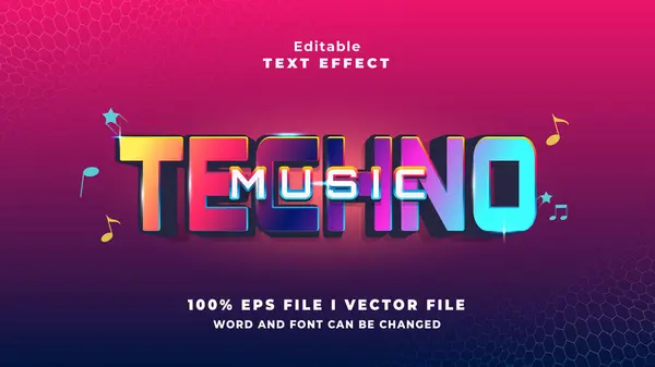 düzenlenebilir tekno müzik metin efekti