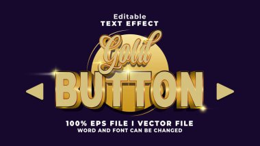 düzenlenebilir 3d altın düğme metin efekti