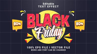 kırmızı ve beyaz siyah cuma metin efekti