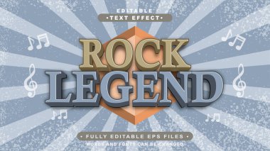 düzenlenebilir rock efsanesi metin efekti