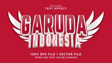 3D Endonezya garuda cesur metin efekti