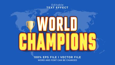 düzenlenebilir 3d dünya şampiyonu metin efekti
