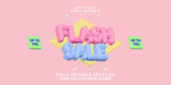3d flash satış metni efektini şişir