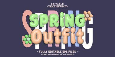 3d bahar giysisi metin efektini şişir