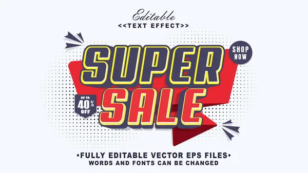 Düzenlenebilir 3D süper satış metni efekti. Typhography logosu