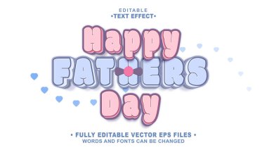 Düzenlenebilir 3D Mutlu Babalar Günü metin efekti. Typhography logosu
