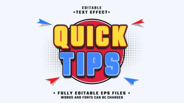 Düzenlenebilir 3d hızlı ipuçları metin efekti. Typhography logosu