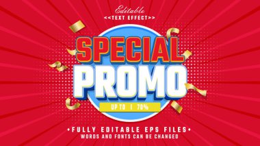 Düzenlenebilir 3d özel tanıtım kalın metin efekti. Typhography logosu