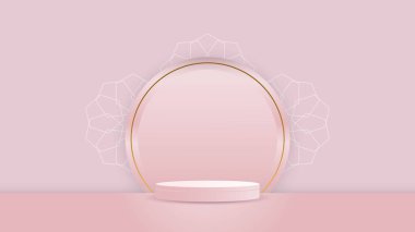 boş pembe ve altın podyum ürün görüntüsü