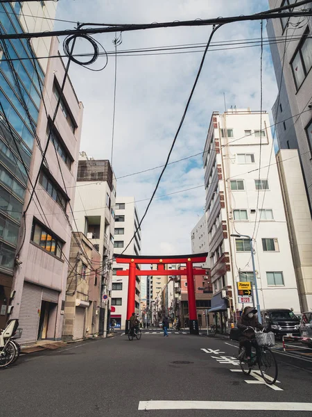 Tóquio Março 2023 Torii Cidade Japonesa Geralmente Encontrado Frente Lugar Imagem De Stock