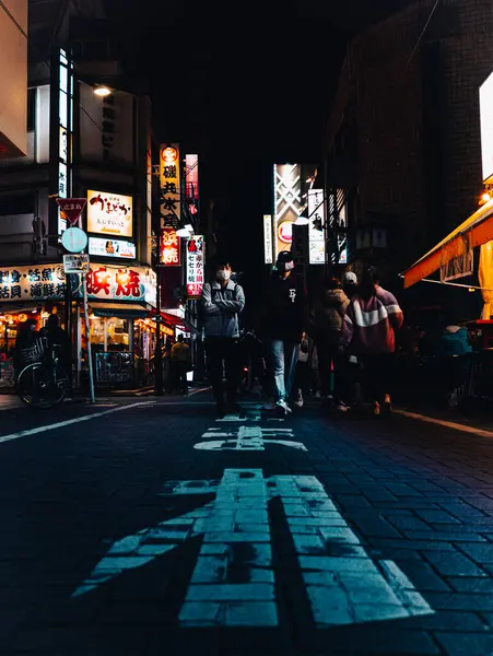 Tóquio Março 2023 Vida Noturna Rua Noturna Ueno Cheia Bar Fotos De Bancos De Imagens