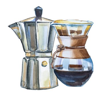 Beyaza izole edilmiş kahve illüstrasyonunun üzerine dök.