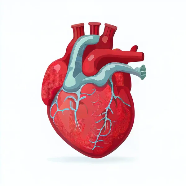 a heart with a vein running through it\'s side and a vein running through the heart\'s side