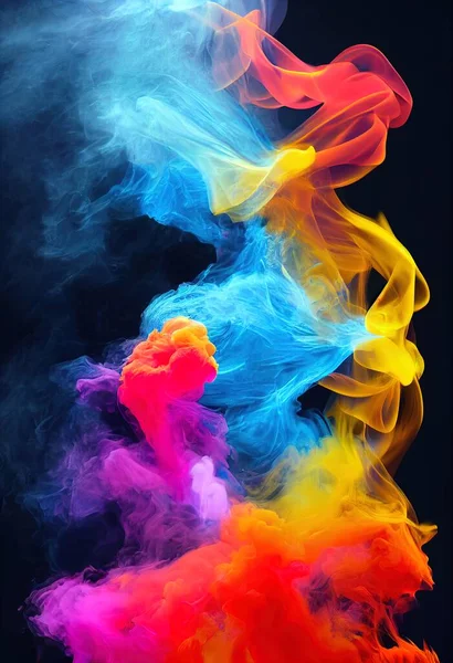 a colorful smoke cloud is shown in this image of a black background with a black background and a red..