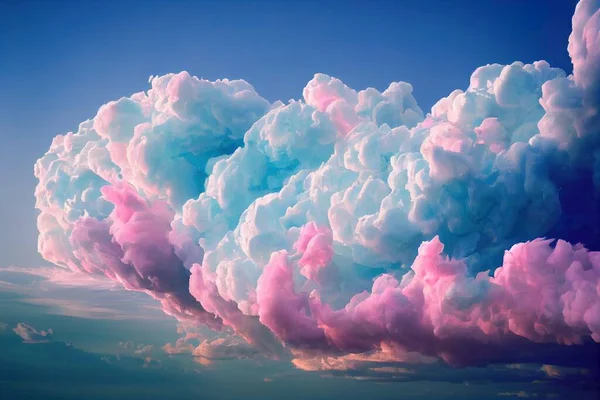a cloud of pink and blue clouds in the sky with a blue sky background and a blue sky with clouds..