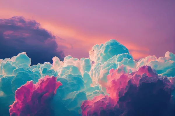 a colorful sky with clouds and a pink and blue sky in the background with a pink and blue sky..