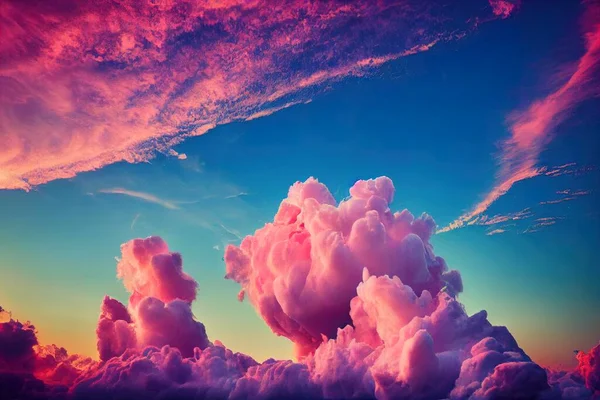 a colorful sky with clouds and a blue sky with pink clouds and a blue sky with pink clouds and a blue sky with pink clouds