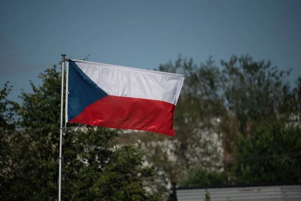 stock image Chech Republic flag sign on sky