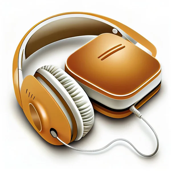 a computer mouse and headphones on a white surface with a corded corded to the mouse and a corded to the mouse. .
