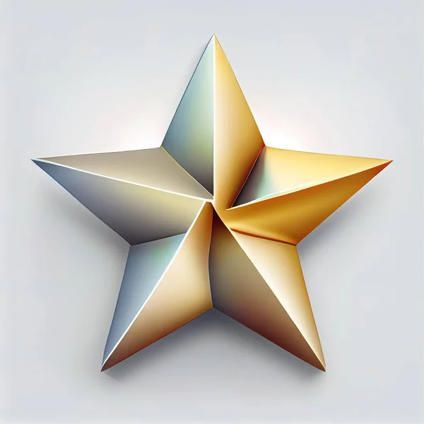 a shiny gold star on a white background with a shadow on the bottom of it and a shadow on the bottom of the star. .