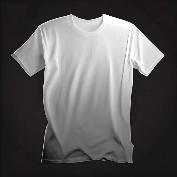 a white t - shirt is shown on a black background with a black circle around it and a black background. .