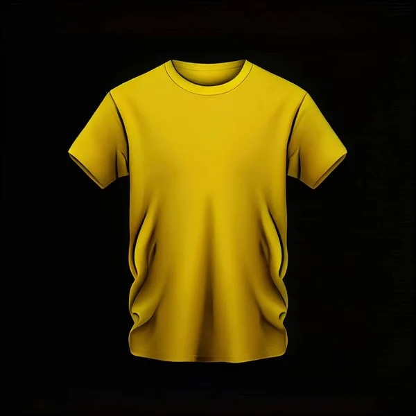a yellow t - shirt is shown on a black background with a black background and a black background with a black background. .