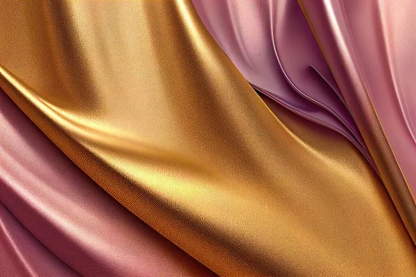 a close up of a pink and gold fabric with a gold stripe on it's side and a gold stripe on the bottom. .