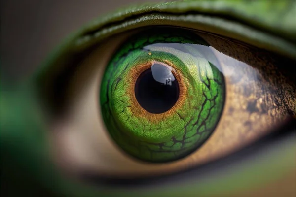 a close up of a green eye with a black iris and a green eyeball in the center of the eye, with a black iris and a green eyeball in the center of the eye. .