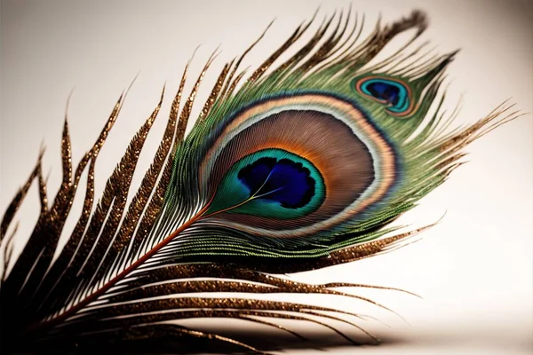 a peacock feather with a white background and a blue center piece with a green center piece and a blue center piece with a blue center piece with a blue center piece and a white background. .