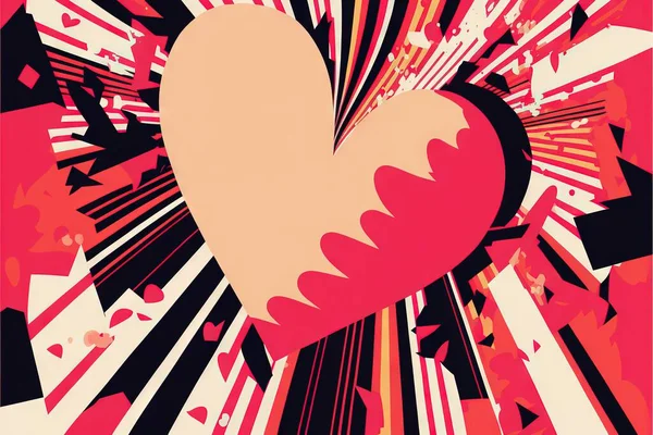 a heart with a burst of colors in the background of a poster design with a heart in the center of the image and a burst of colors in the background of the background of the.