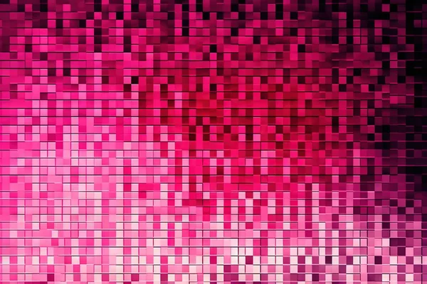 a pink and black background with squares of varying sizes and colors in the middle of the image, with a black background with a red and white stripe at the bottom of the top of the.