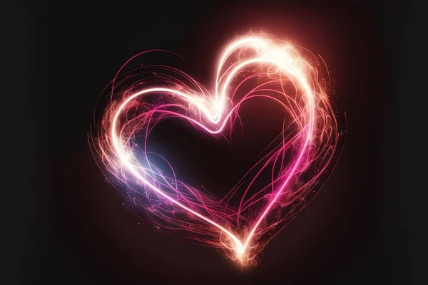 a heart shaped object with a blurry background and a black background with a red and blue heart in the center of the image, with a black background with a red and white border.