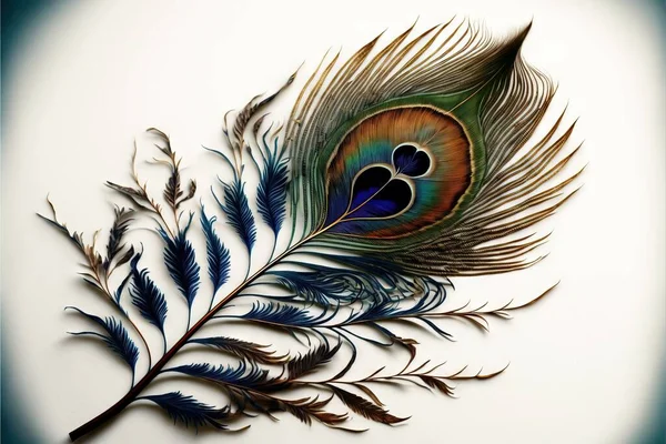 a peacock feather with a blue center and a green center on it's tail, on a white background with a blue border around the edges and a blue border with a black border.