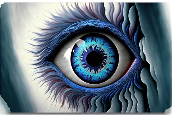 a blue eye with a large iris in the center of it\'s iris is shown in this image, with a white background and a blue background is the iris is a very large. .