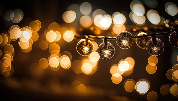 a bunch of lights that are on a string of lights.