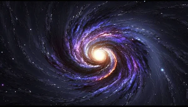 a spiral galaxy with stars and a bright light in the middle of the center of the image is a blue and purple spiral with stars in the middle of the center of the image.
