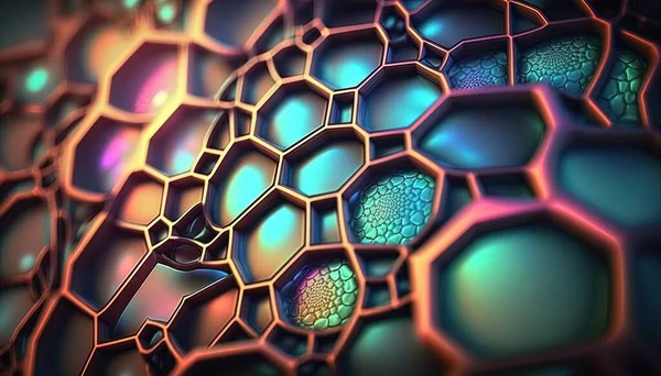 a close up of a cell phone wallpaper with hexagonal shapes and a bright light in the middle of the cell phone wallpaper.
