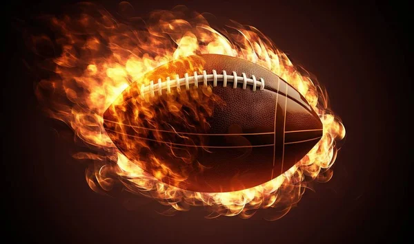 a football is on fire with a black background and a black background.