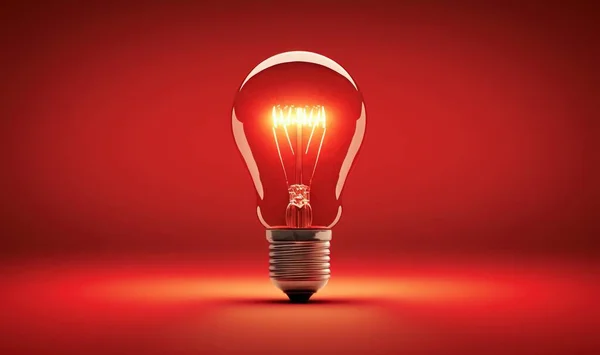 a red light bulb on a red background with a red background.
