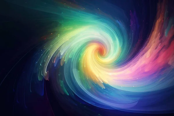 a colorful swirl of paint on a black background with a black background.
