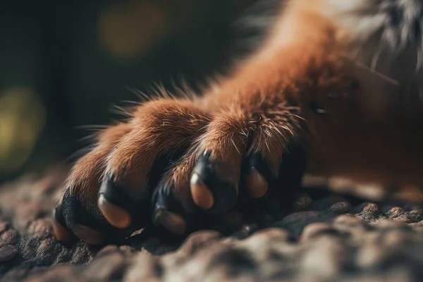 a close up of a dog\'s paw and claws.