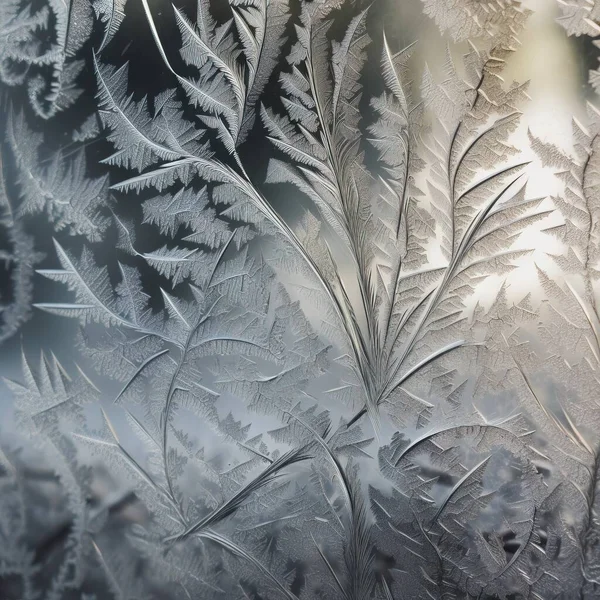 a close up of a frosted window with a plant.