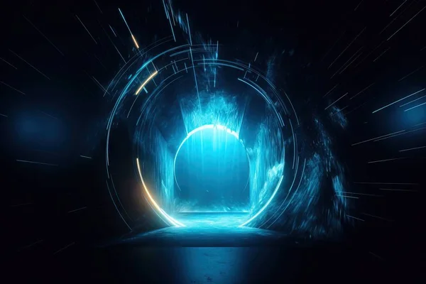 a dark tunnel with a bright light coming out of the center of the tunnel and a bright light coming out of the center of the tunnel.