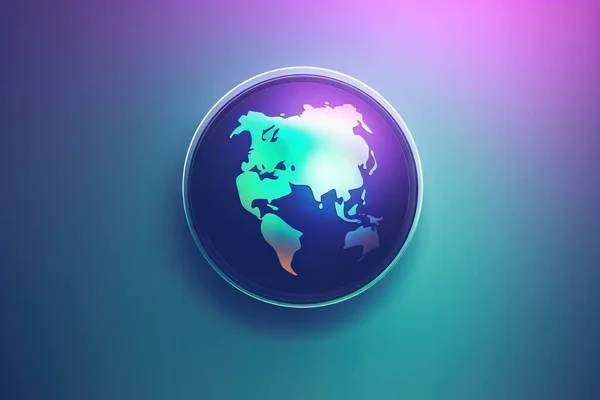 a blue and purple background with a circular shape with a map of the world on it and a purple and blue background with a circular shape.