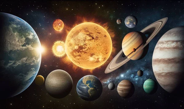 a solar system with all the planets in the solar system.