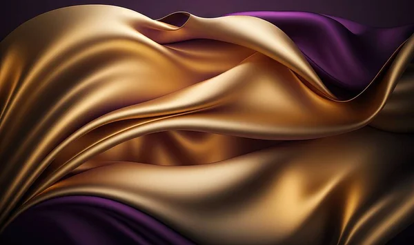 an abstract gold and purple background with a wavy design on it\'s side and a black background with a gold and purple design on it\'s side.